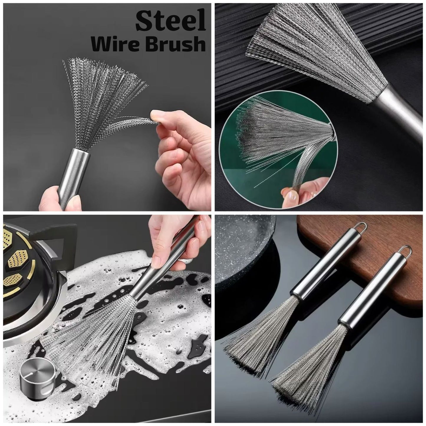 Stainless Steel Kitchen Pan Cleaning Brush