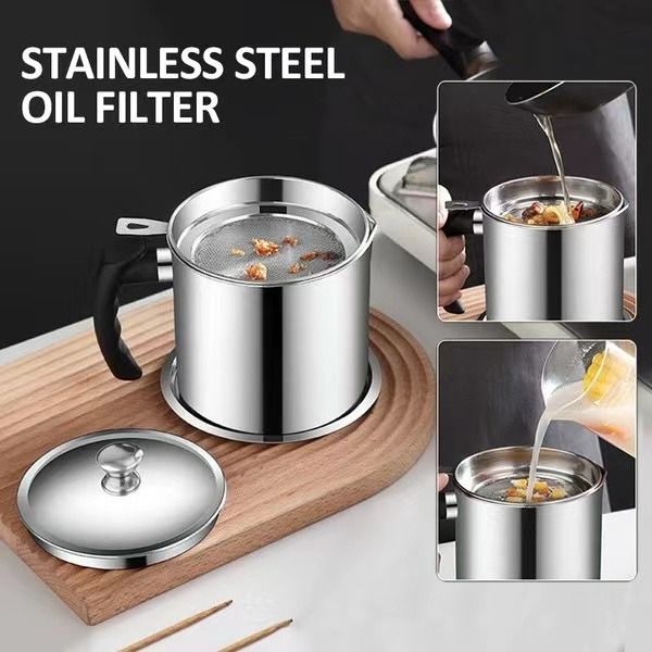 Kitchen Stainless Steel Kitchen Oil Filter Pot