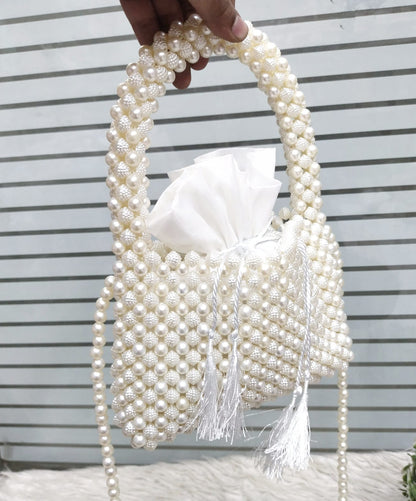 High Quality white pearls  Cross Body Bag for Girls