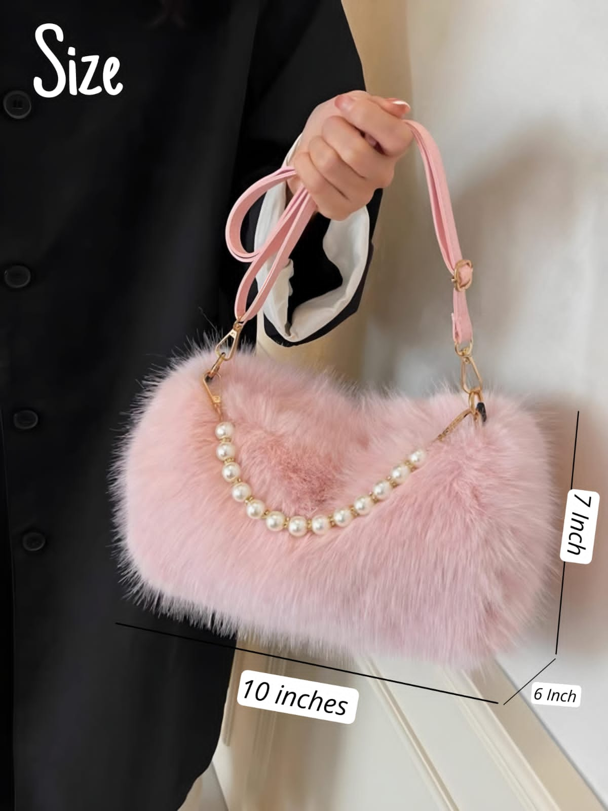 Fluffy Furr Duffle Style Cross body Large Bags