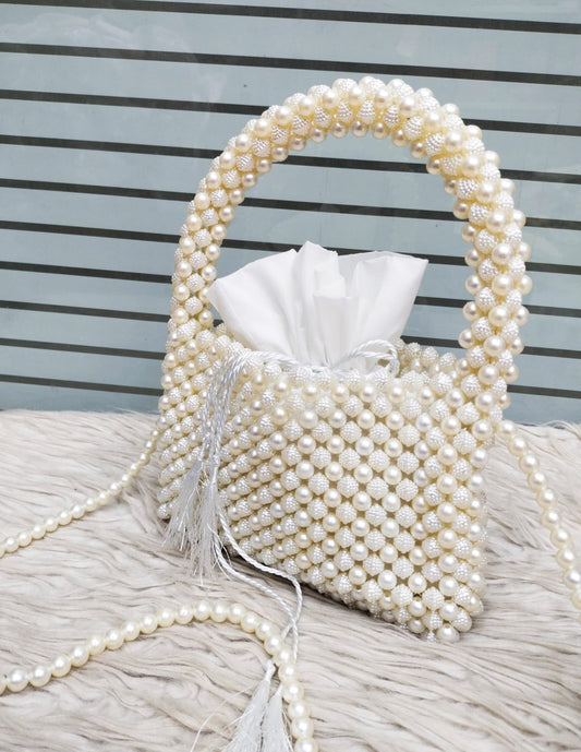 High Quality white pearls  Cross Body Bag for Girls