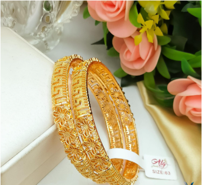 Fancy Gold Plated Bangle Set 2 PCs