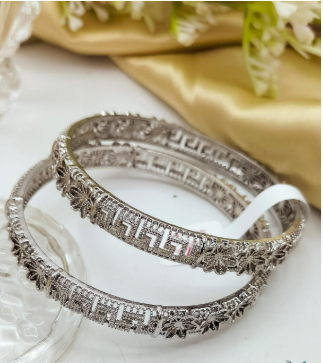 Fancy Gold Plated Bangle Set 2 PCs