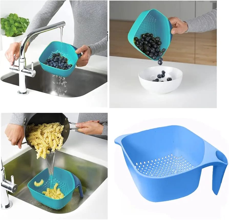 Plastic Kitchen Strainer Handle Basket