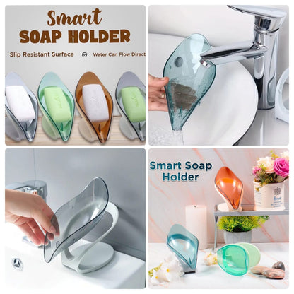 Smart Leaf-Shaped Soap Dish (Random Colors)