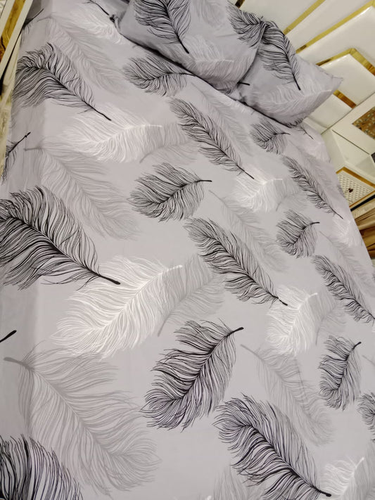 Black Leaf Variant Cotton Bedsheet