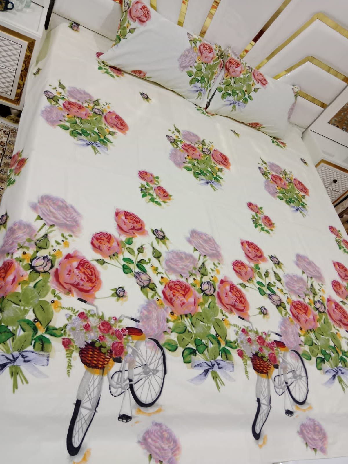 Pink Rose Article Cotton Bedsheet