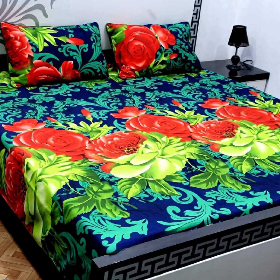 Flower Article Cotton Satin Bedsheet