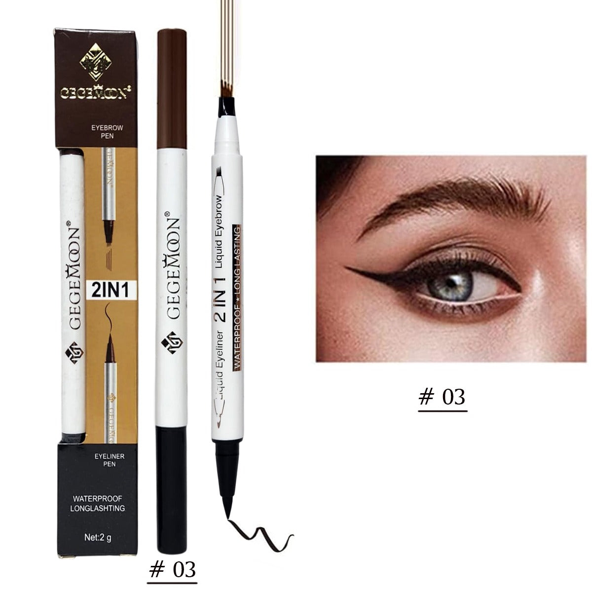 GegeMoon 2 in 1 Eyebrow Fork Sketch Pen