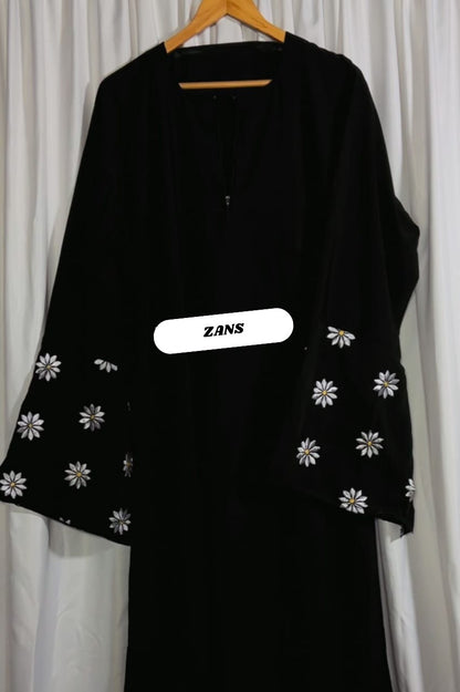 Embroidered Heart Abaya