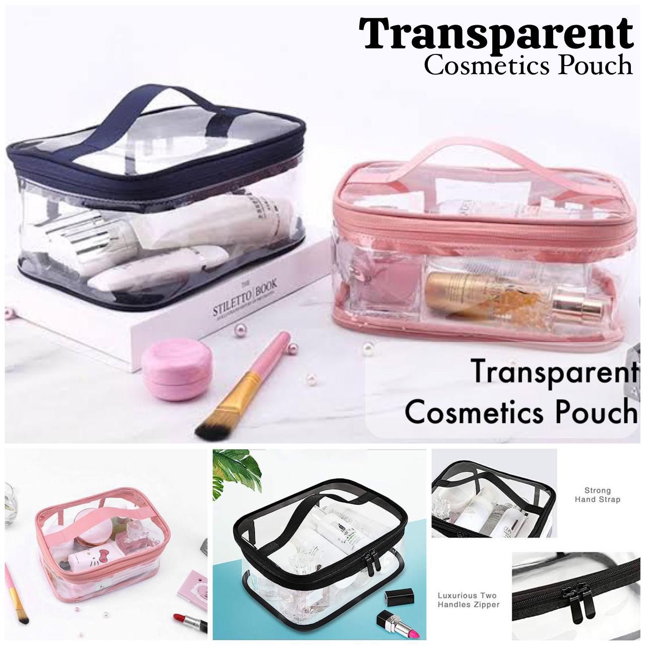 Transparent Zip Cosmetics Pouch