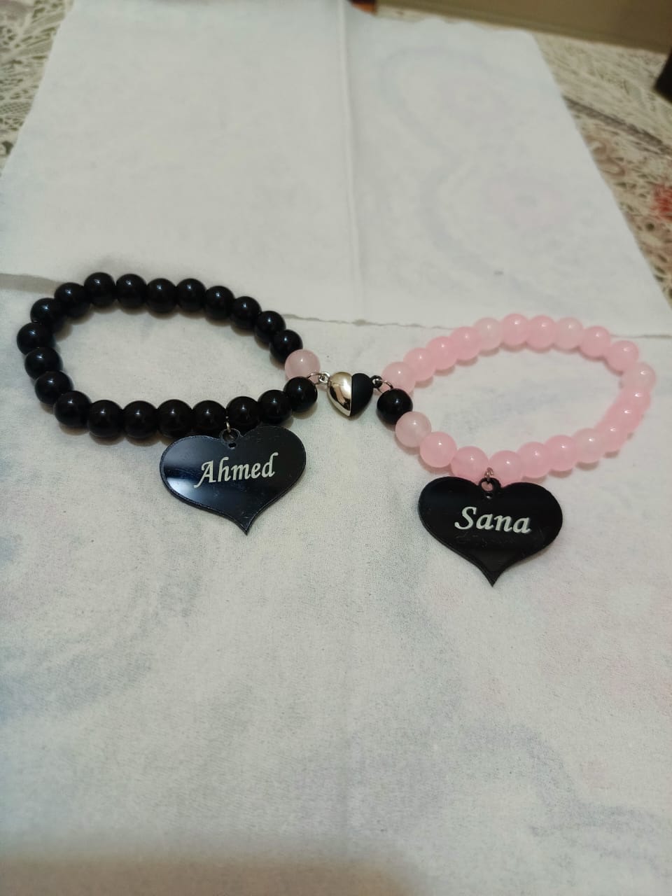 Customized Couple Name Magnet Bracelet (Pair)