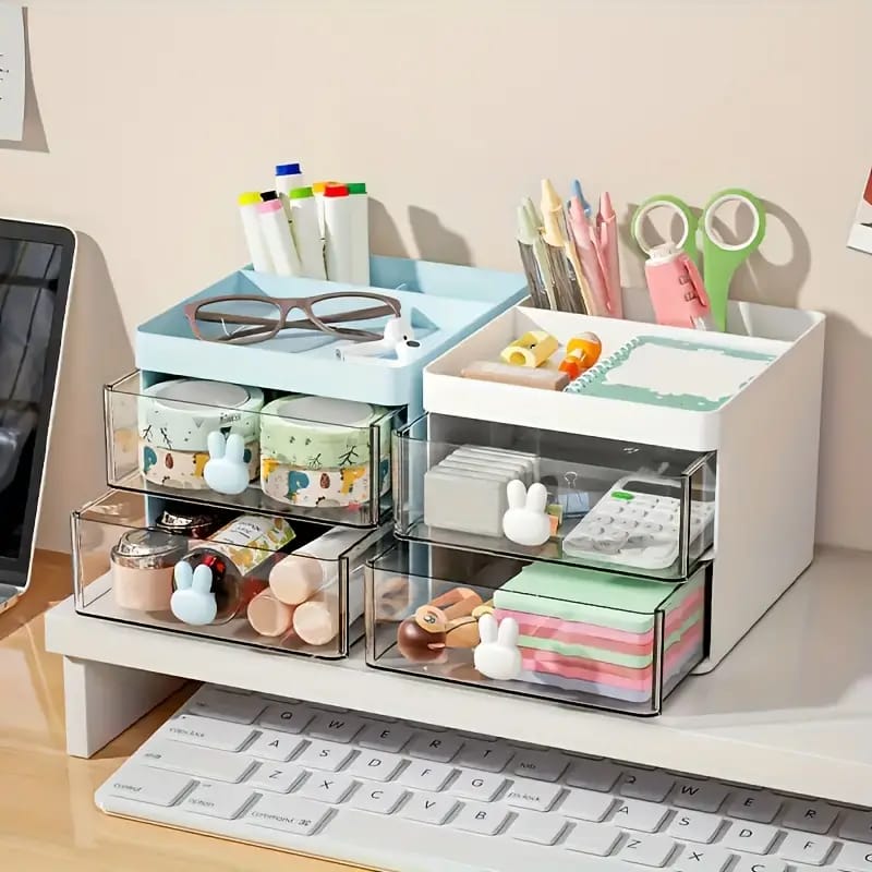 Rabbit Handle Clear Desk Organizer