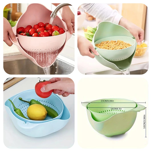 Rotatable Double Layer Plastic Drain basket