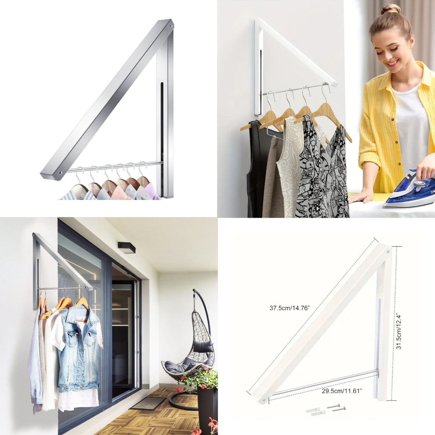 Metal Aluminum Wall Mount Clothes Hanger