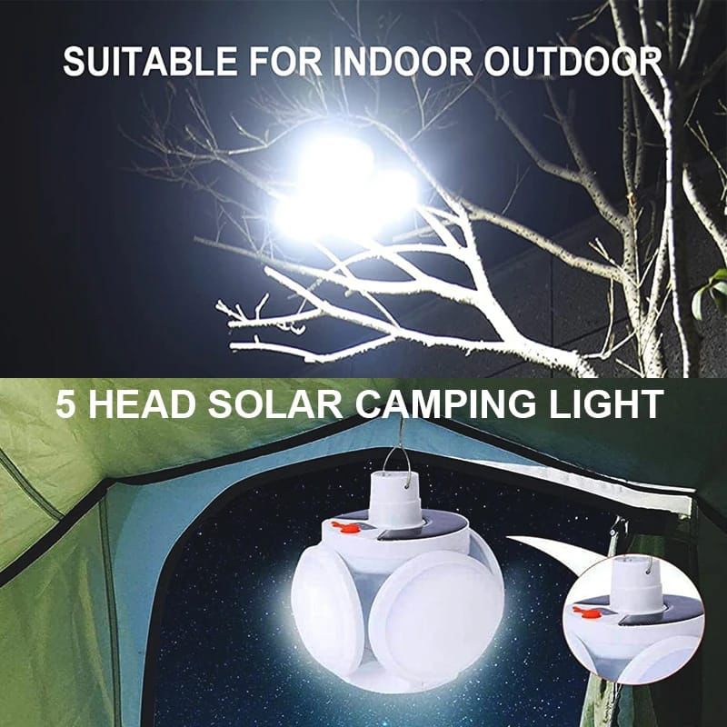 Solar LED Camping Light USB Rechargeable