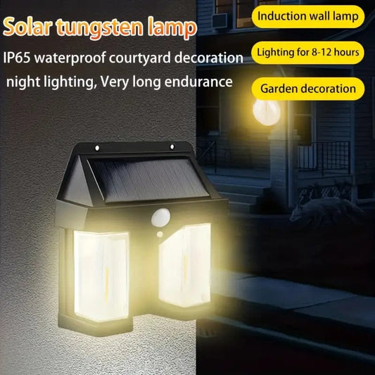 Double Head Antique Solar Sensor Lamp