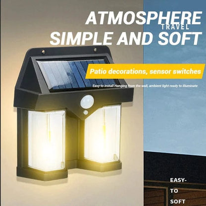 Double Head Antique Solar Sensor Lamp