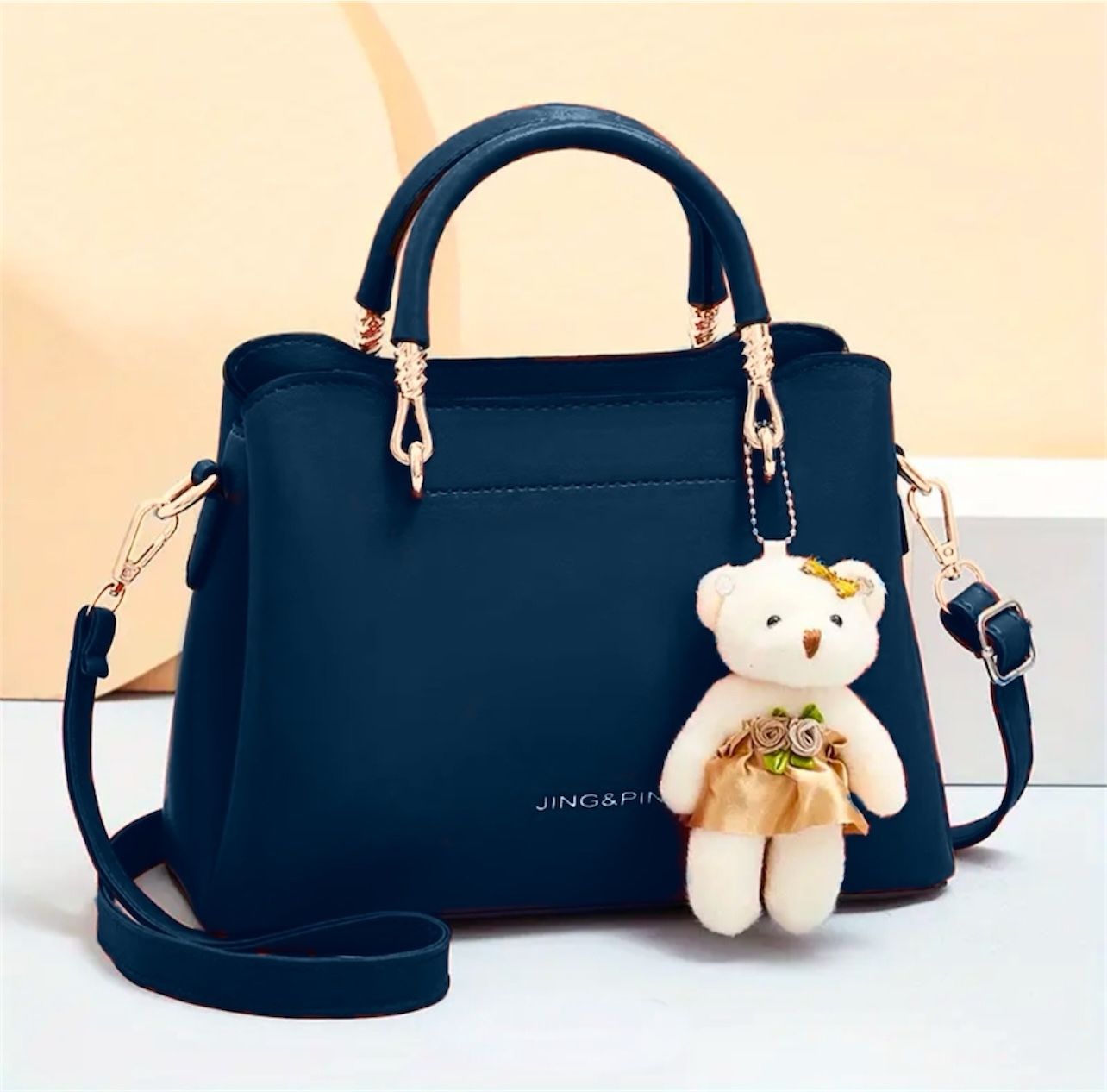 High Quality Bag Long Strap Bear Keychain 3 Pockets