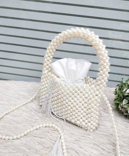 High Quality white pearls  Cross Body Bag for Girls